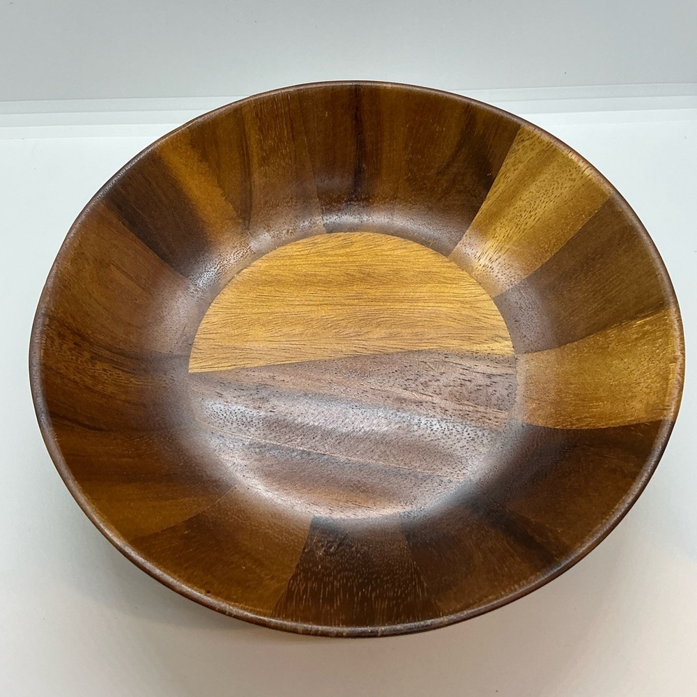 Acacia Wood Individual Salad Bowl, 9" D x 2" H, Nambe Sky Collection MCM